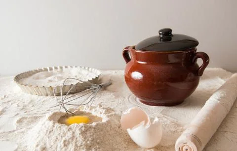 Dough composition for pies Stock Photos