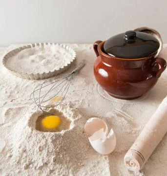 Dough composition for pies Stock Photos