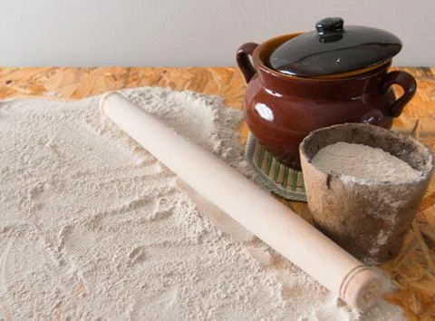 Dough composition for pies Stock Photos