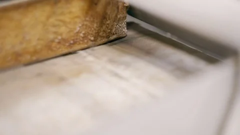 Dough on the conveyor Stock-Footage 76883517