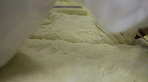 Dough CU being moved Stock Footage 9462082