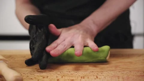 Dough for dumplings Stock Footage 147306628