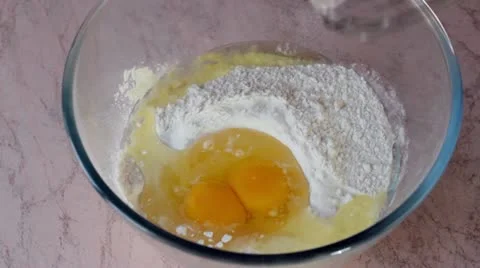 Dough from a flour with eggs Stock Footage 21844506