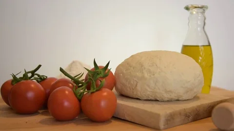 Dough handmade tomato pizza Stock Footage 73477754