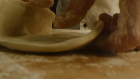 Dough kneading macro shot Видео 126259106