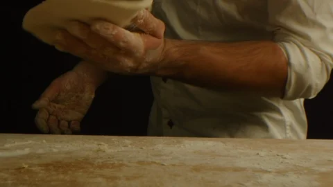Dough kneading macro shot Stock Footage 126259120