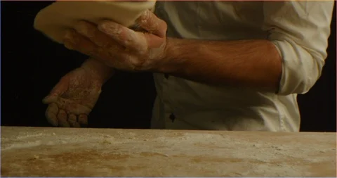 Dough kneading macro shot Stock Footage 126298813