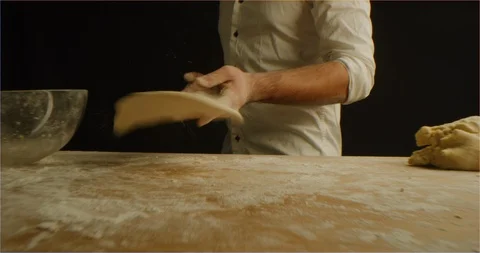 Dough kneading macro shot Stock Footage 126298857