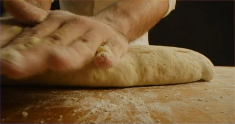 Dough kneading macro shot Video stock 126299137