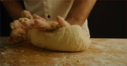 Dough kneading macro shot Vídeo Stock 126299679