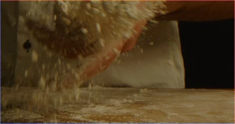 Dough kneading macro shot Video stock 126300727
