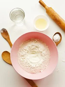 Dough kneading set Stock Photos