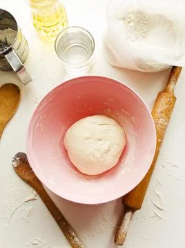 Dough kneading set Stock Photos