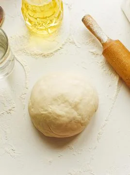 Dough kneading set Stock Photos