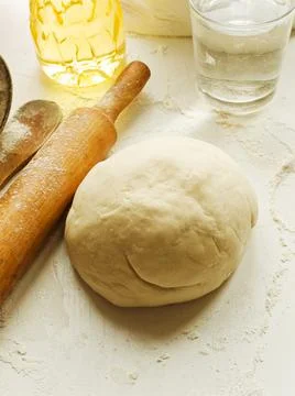 Dough kneading set Stock Photos