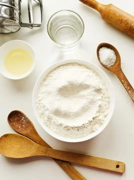 Dough kneading set Stock Photos