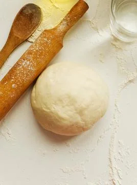 Dough kneading set Stock Photos
