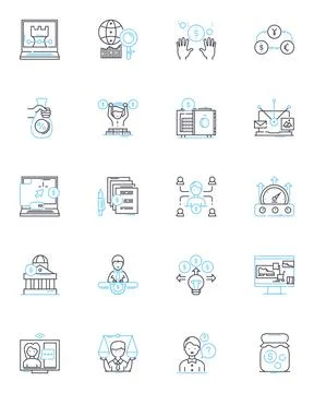 Dough linear icons set. Flour, Knead, Yeast, Rise, Baking, Mix, Stretch line Stock Illustration