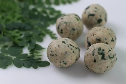 Dough for making Indian flat bread, made of whole wheat flour and spices with Fotos de archivo