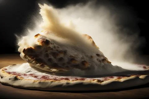 Dough for making a pizza on a dark background Stock Photos