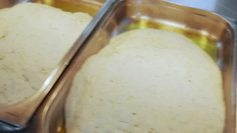 Dough making in a restaurant kitchen Stock-Footage 163317539