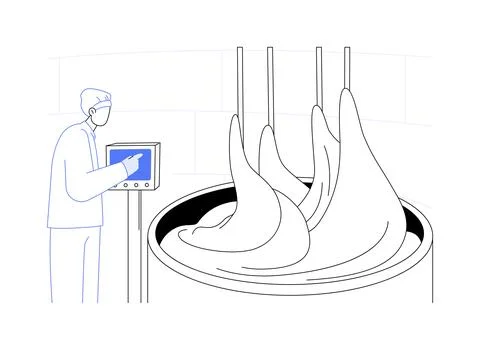 Dough mixing abstract concept vector illustration. Stock Illustration