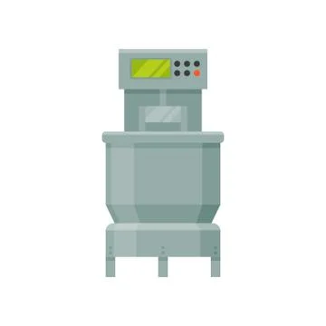 Dough mixing machine, stage of bread production process on a white background Stock Illustration