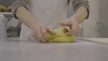 Dough mixture made by the pastry chef Stock Footage 85651650