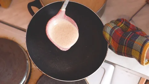 The dough on the pan Stock Footage 86056343