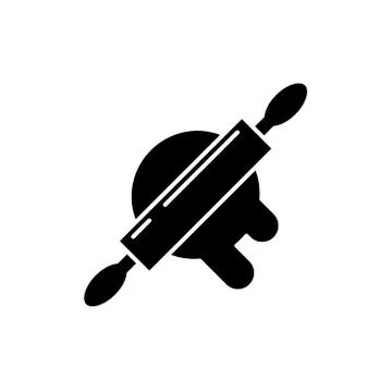 Dough preparation black icon, vector sign on isolated background. Dough Stock Illustration
