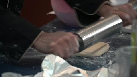 Dough Preparation in Kitchen Stock Footage 317472584
