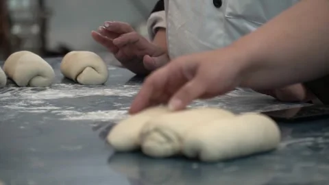 Dough Preparation in a Professional Kitchen Stock Footage 317472598