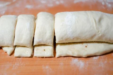 Dough in a roll on the table 写真素材