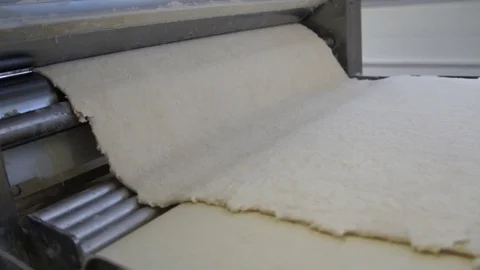 The dough is rolled out thin Stock Footage 81284473