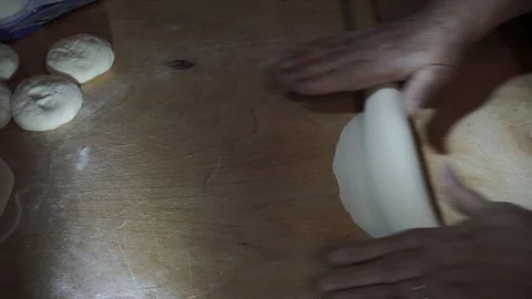 Dough rolled thinly Stock Footage 106198228
