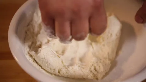 Dough rolling and kneading pancakes (6) Video stock 202234784