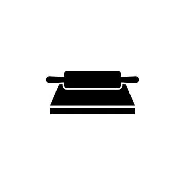 Dough Rolling Pin Flat Vector Icon Stock Illustration