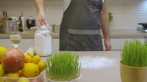 Dough rolling work surface Stock Footage 145648252