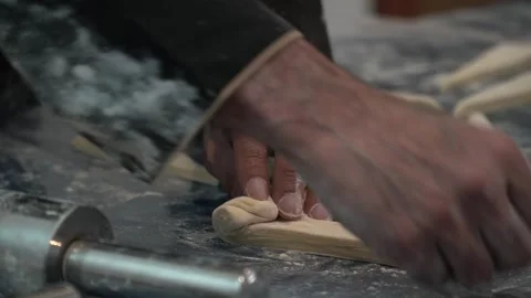 Dough Shaping Process Stock Footage 317472647