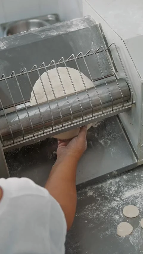 Dough sheeter. dumplings. ravioli. close-up. semi-finished products. cooking. Stock-Footage 319016948
