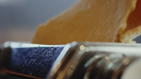 Dough slipping into flatting machine Stock Footage 274610915