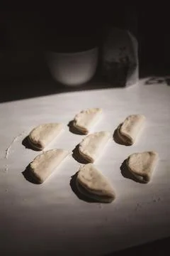 Dough on Table Ready to be Made to Bao Buns Stock Photos