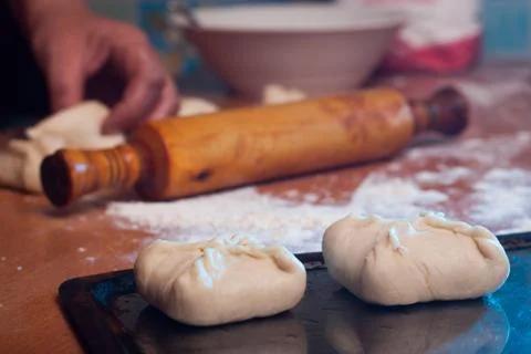 The dough used to make fresh Stock Photos