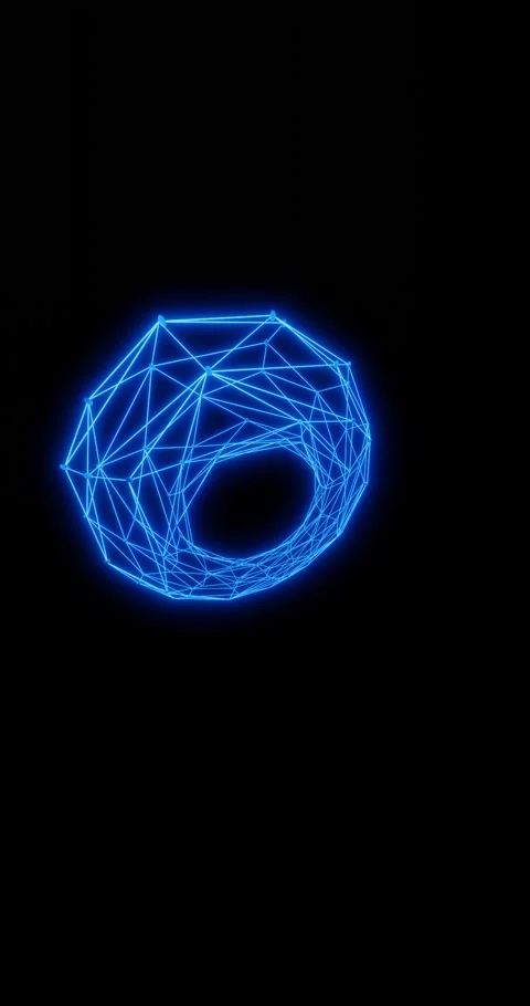 Doughnut Also called Torus complex polygon based on abstract backgroung triangle Stock Footage 234221470