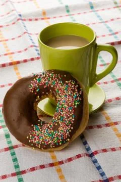 Doughnut and coffee Stock Photos