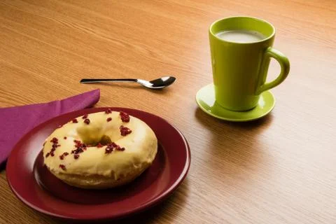 Doughnut and coffee Stock Photos