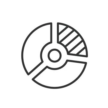 Doughnut chart segment, icon in line design. Doughnut, chart, segment, data Stock Illustration