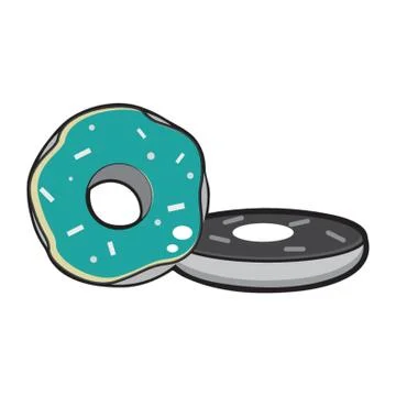 Doughnut With Flavoured Coating Stock Illustration