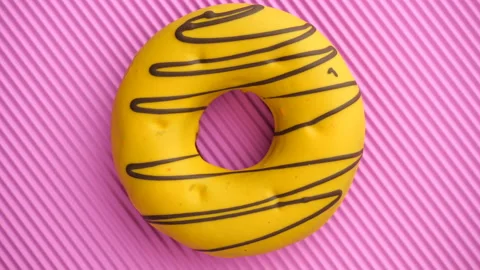 Doughnut glazed close-up. Video stock 98098561