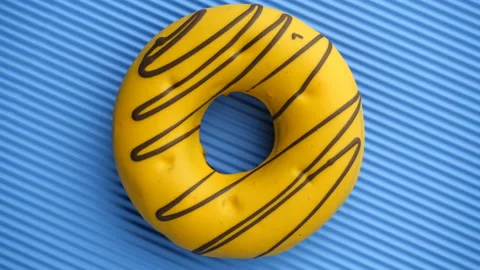 Doughnut glazed close-up. Stock Footage 98419283